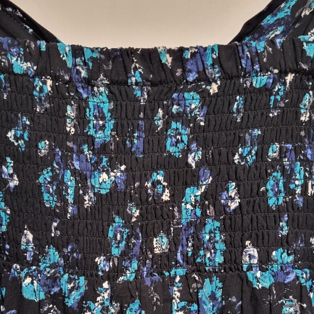Torrid Blue and Black Floral Challis Midi Dress - Picture 8 of 9